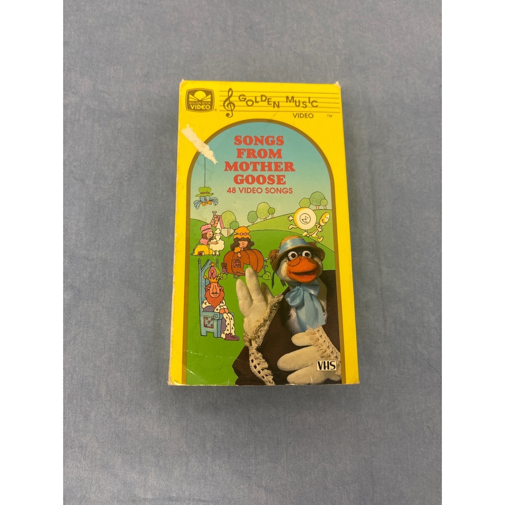 Golden Music Video Songs From Mother Goose Kids VHS Yellow Good 48 Songs 1990